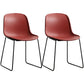 Industrial Style Side Chair Set Dining Room Side Chair Set with Metal Legs Red Set of 2 Clearhalo ' kitchen&dining_furn' 'Dining Chairs' 'Dining Tables & Seating' 'dining_chair' 'Furniture' 'furniture_dining_chair' 'Kitchen & Dining Furniture' 'kitchen' 3597044
