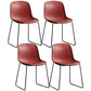 Industrial Style Side Chair Set Dining Room Side Chair Set with Metal Legs Red Set of 4 Clearhalo ' kitchen&dining_furn' 'Dining Chairs' 'Dining Tables & Seating' 'dining_chair' 'Furniture' 'furniture_dining_chair' 'Kitchen & Dining Furniture' 'kitchen' 3597047