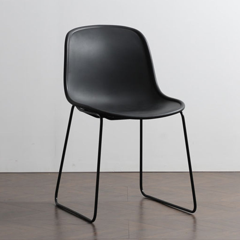 Industrial Style Side Chair Set Dining Room Side Chair Set with Metal Legs Black 1 Piece Clearhalo ' kitchen&dining_furn' 'Dining Chairs' 'Dining Tables & Seating' 'dining_chair' 'Furniture' 'furniture_dining_chair' 'Kitchen & Dining Furniture' 'kitchen' 3597049