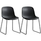 Industrial Style Side Chair Set Dining Room Side Chair Set with Metal Legs Black Set of 2 Clearhalo ' kitchen&dining_furn' 'Dining Chairs' 'Dining Tables & Seating' 'dining_chair' 'Furniture' 'furniture_dining_chair' 'Kitchen & Dining Furniture' 'kitchen' 3597050