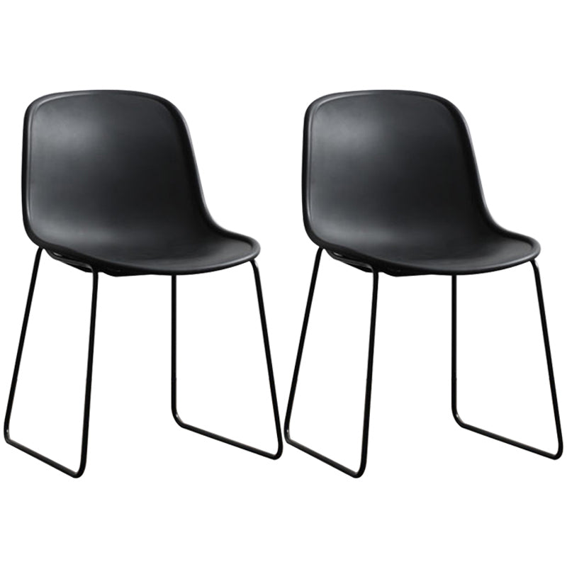 Industrial Style Side Chair Set Dining Room Side Chair Set with Metal Legs Black Set of 2 Clearhalo ' kitchen&dining_furn' 'Dining Chairs' 'Dining Tables & Seating' 'dining_chair' 'Furniture' 'furniture_dining_chair' 'Kitchen & Dining Furniture' 'kitchen' 3597050