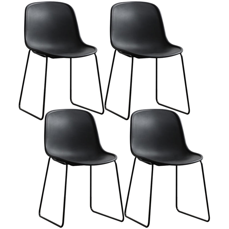 Industrial Style Side Chair Set Dining Room Side Chair Set with Metal Legs Black Set of 4 Clearhalo ' kitchen&dining_furn' 'Dining Chairs' 'Dining Tables & Seating' 'dining_chair' 'Furniture' 'furniture_dining_chair' 'Kitchen & Dining Furniture' 'kitchen' 3597051