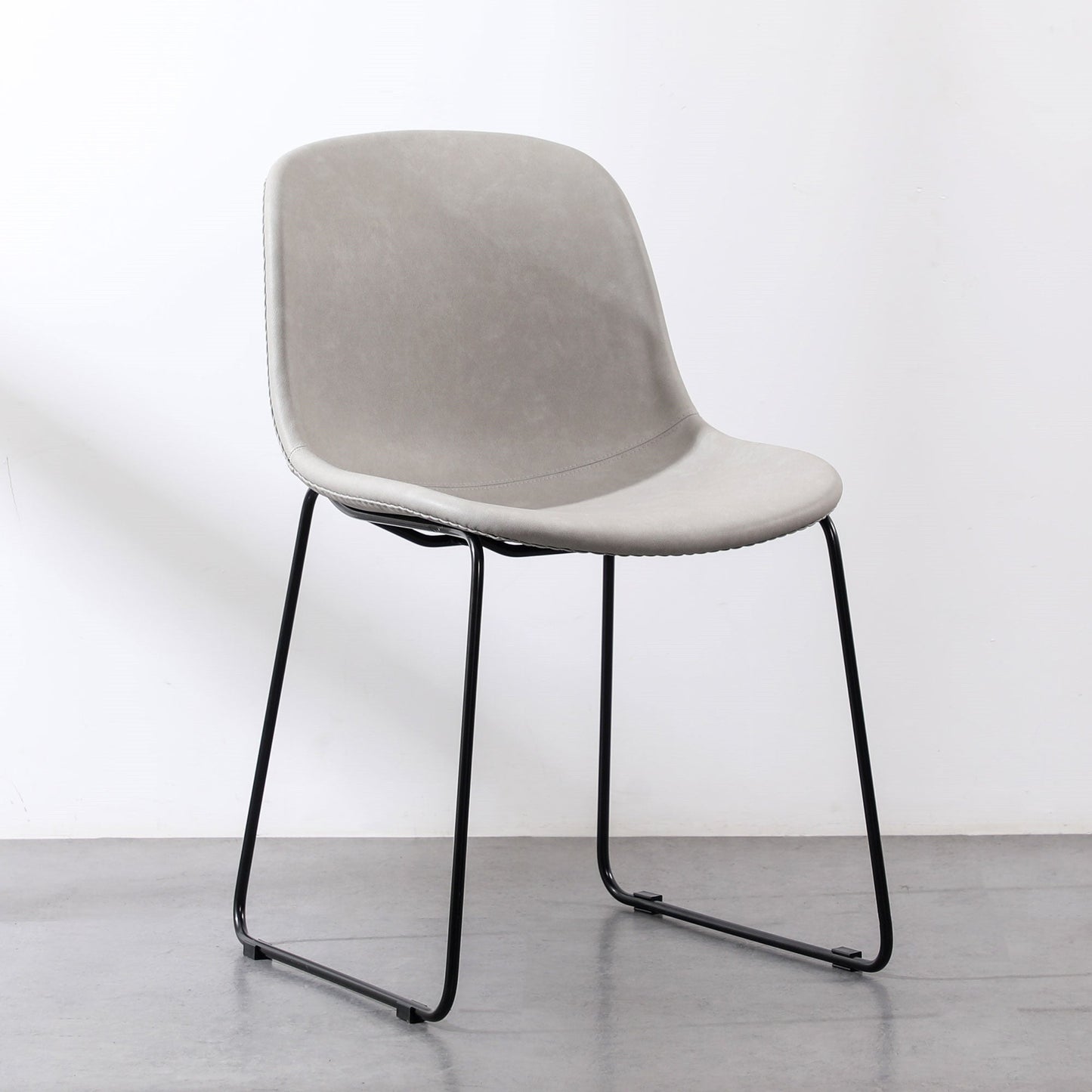 Industrial Style Side Chair Set Dining Room Side Chair Set with Metal Legs Light Gray 1 Piece Clearhalo ' kitchen&dining_furn' 'Dining Chairs' 'Dining Tables & Seating' 'dining_chair' 'Furniture' 'furniture_dining_chair' 'Kitchen & Dining Furniture' 'kitchen' 3597052