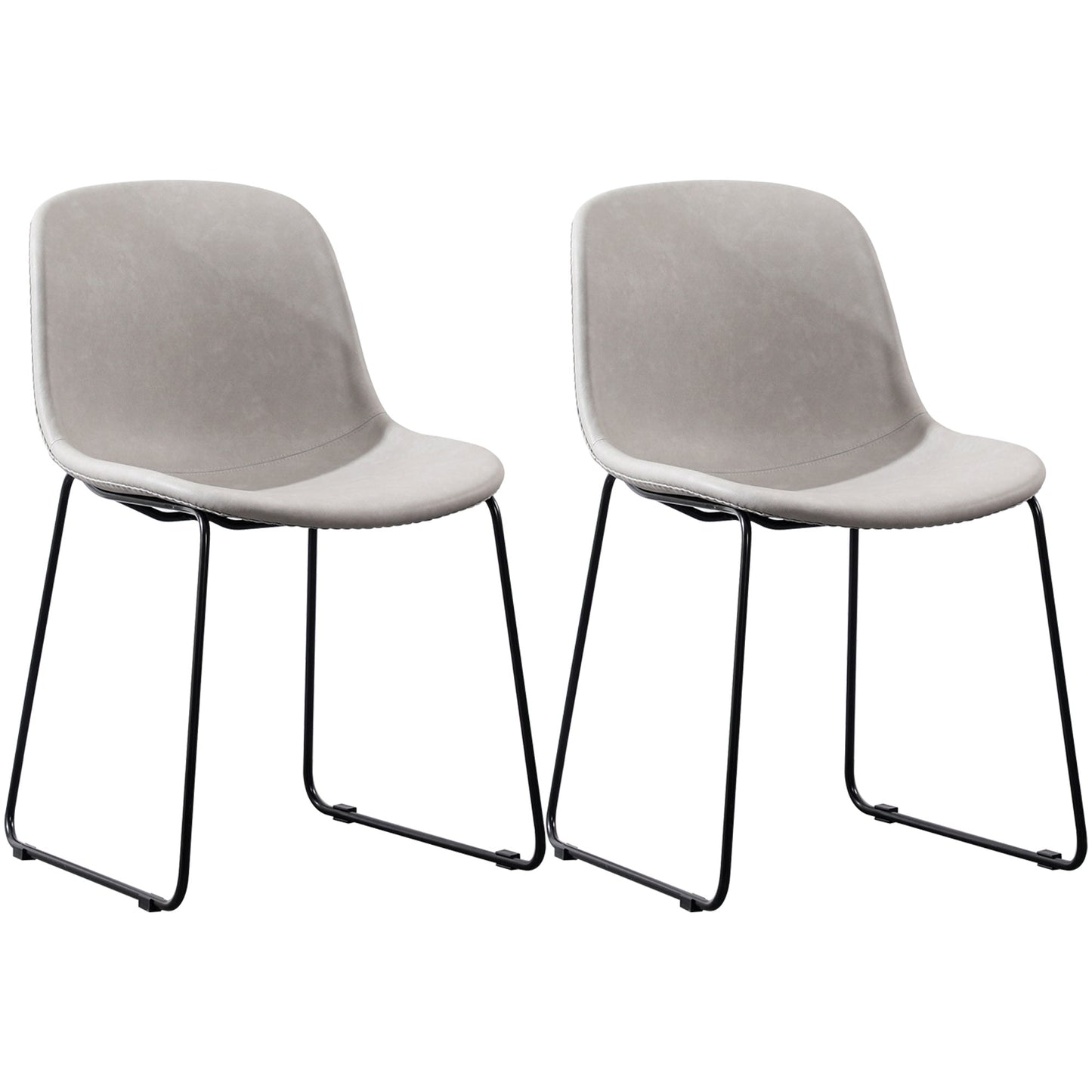Industrial Style Side Chair Set Dining Room Side Chair Set with Metal Legs Light Gray Set of 2 Clearhalo ' kitchen&dining_furn' 'Dining Chairs' 'Dining Tables & Seating' 'dining_chair' 'Furniture' 'furniture_dining_chair' 'Kitchen & Dining Furniture' 'kitchen' 3597053