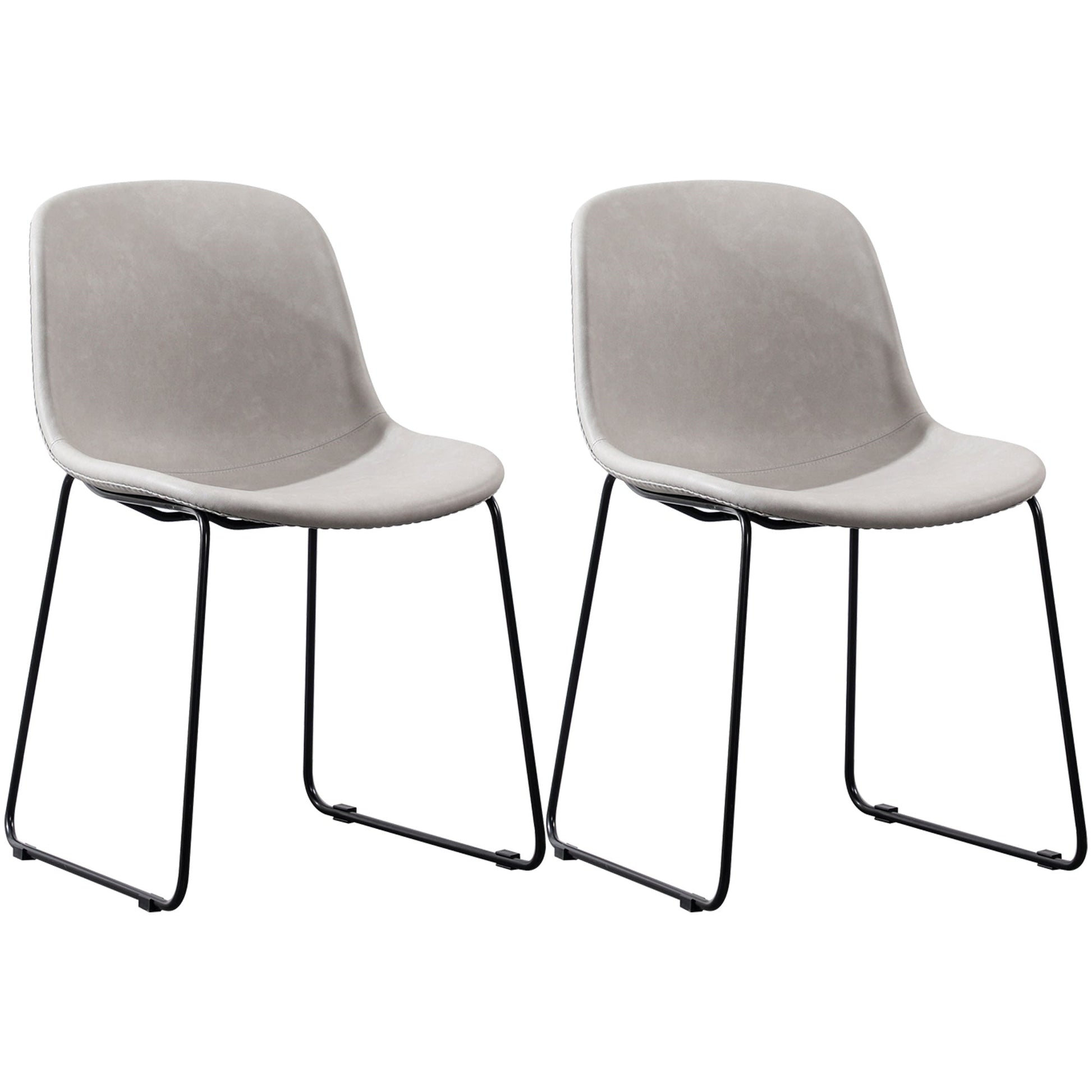 Industrial Style Side Chair Set Dining Room Side Chair Set with Metal Legs Light Gray Set of 2 Clearhalo ' kitchen&dining_furn' 'Dining Chairs' 'Dining Tables & Seating' 'dining_chair' 'Furniture' 'furniture_dining_chair' 'Kitchen & Dining Furniture' 'kitchen' 3597053