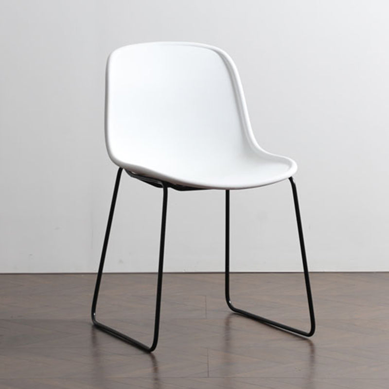 Industrial Style Side Chair Set Dining Room Side Chair Set with Metal Legs White 1 Piece Clearhalo ' kitchen&dining_furn' 'Dining Chairs' 'Dining Tables & Seating' 'dining_chair' 'Furniture' 'furniture_dining_chair' 'Kitchen & Dining Furniture' 'kitchen' 3597055