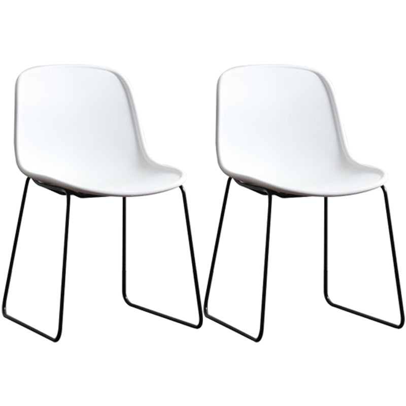 Industrial Style Side Chair Set Dining Room Side Chair Set with Metal Legs White Set of 2 Clearhalo ' kitchen&dining_furn' 'Dining Chairs' 'Dining Tables & Seating' 'dining_chair' 'Furniture' 'furniture_dining_chair' 'Kitchen & Dining Furniture' 'kitchen' 3597056