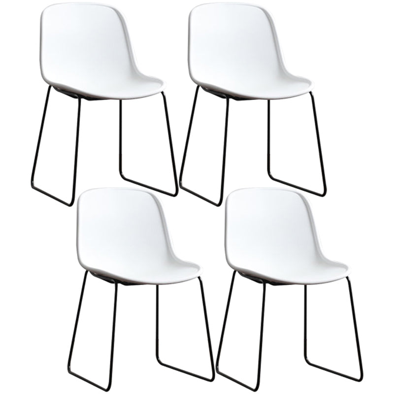 Industrial Style Side Chair Set Dining Room Side Chair Set with Metal Legs White Set of 4 Clearhalo ' kitchen&dining_furn' 'Dining Chairs' 'Dining Tables & Seating' 'dining_chair' 'Furniture' 'furniture_dining_chair' 'Kitchen & Dining Furniture' 'kitchen' 3597057
