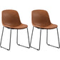 Industrial Style Side Chair Set Dining Room Side Chair Set with Metal Legs Brown Set of 2 Clearhalo ' kitchen&dining_furn' 'Dining Chairs' 'Dining Tables & Seating' 'dining_chair' 'Furniture' 'furniture_dining_chair' 'Kitchen & Dining Furniture' 'kitchen' 3597059