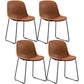 Industrial Style Side Chair Set Dining Room Side Chair Set with Metal Legs Brown Set of 4 Clearhalo ' kitchen&dining_furn' 'Dining Chairs' 'Dining Tables & Seating' 'dining_chair' 'Furniture' 'furniture_dining_chair' 'Kitchen & Dining Furniture' 'kitchen' 3597060