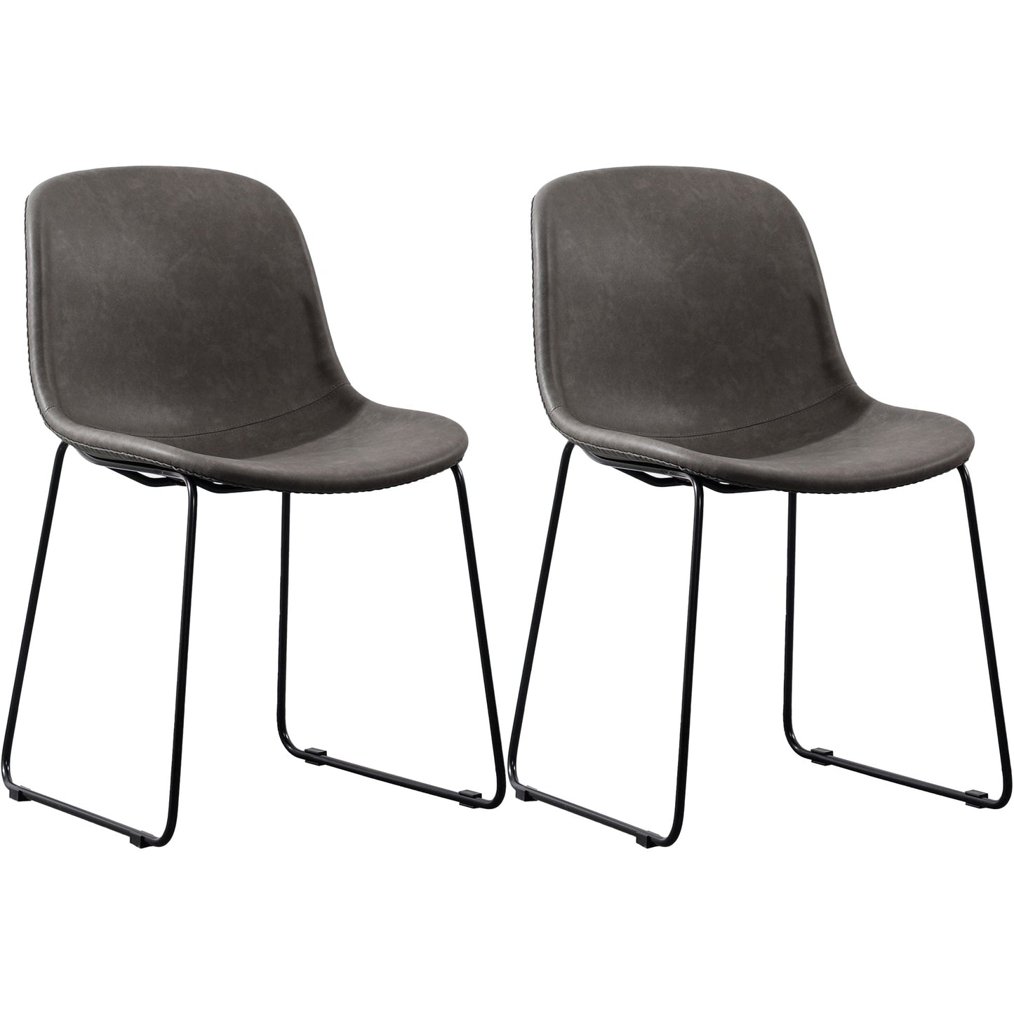 Industrial Style Side Chair Set Dining Room Side Chair Set with Metal Legs Black-Gray Set of 2 Clearhalo ' kitchen&dining_furn' 'Dining Chairs' 'Dining Tables & Seating' 'dining_chair' 'Furniture' 'furniture_dining_chair' 'Kitchen & Dining Furniture' 'kitchen' 3597065