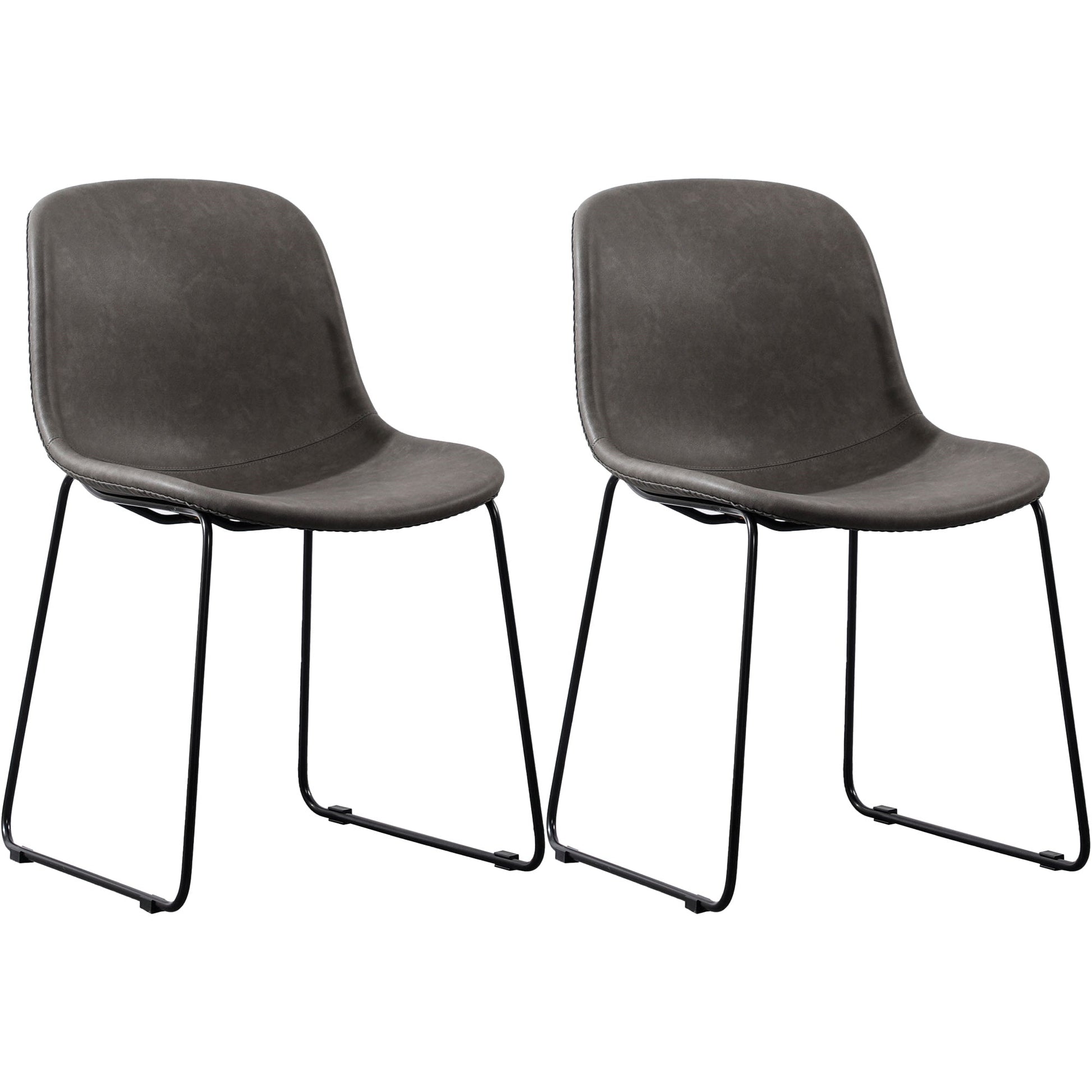 Industrial Style Side Chair Set Dining Room Side Chair Set with Metal Legs Black-Gray Set of 2 Clearhalo ' kitchen&dining_furn' 'Dining Chairs' 'Dining Tables & Seating' 'dining_chair' 'Furniture' 'furniture_dining_chair' 'Kitchen & Dining Furniture' 'kitchen' 3597065
