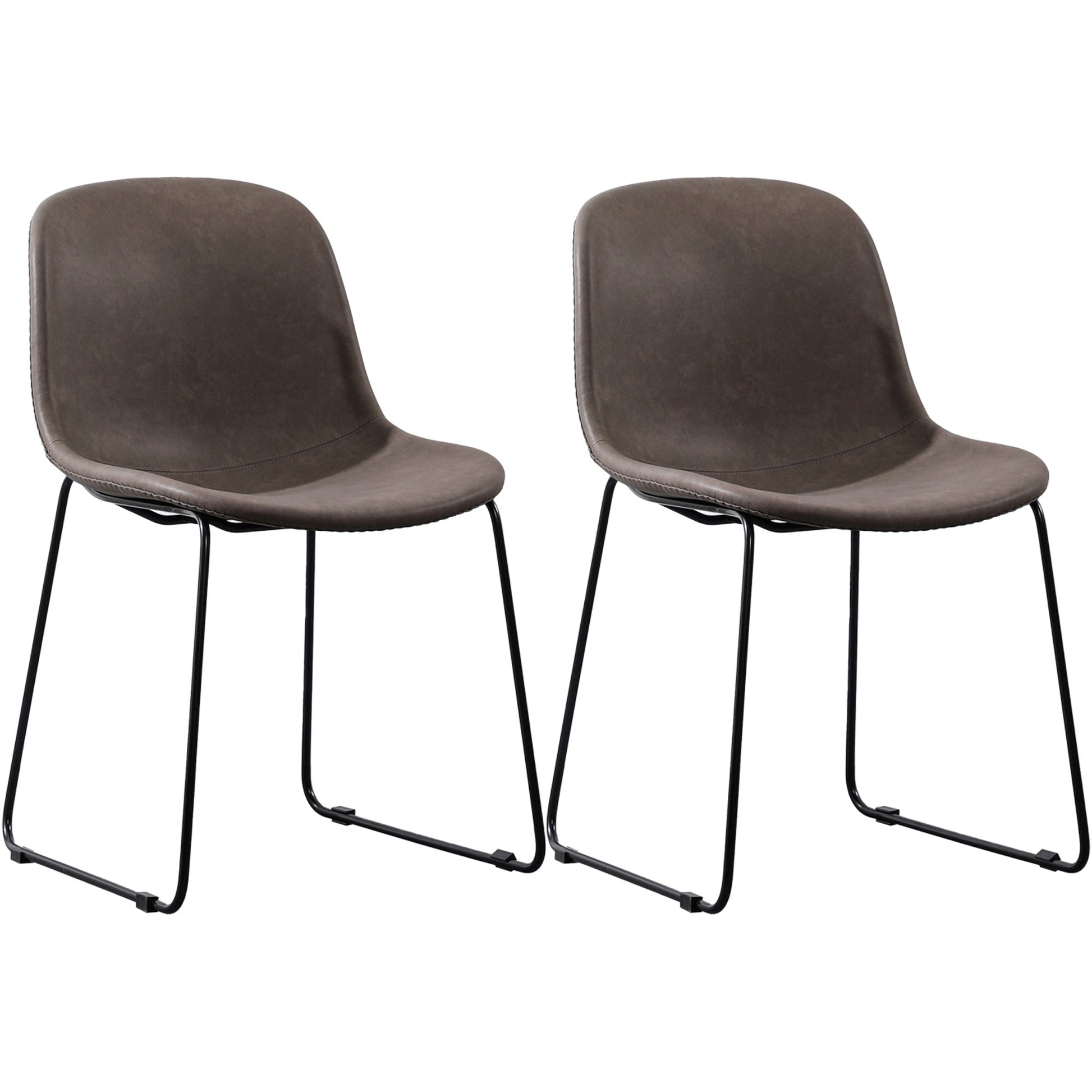Industrial Style Side Chair Set Dining Room Side Chair Set with Metal Legs Dark Gray Set of 2 Clearhalo ' kitchen&dining_furn' 'Dining Chairs' 'Dining Tables & Seating' 'dining_chair' 'Furniture' 'furniture_dining_chair' 'Kitchen & Dining Furniture' 'kitchen' 3597068
