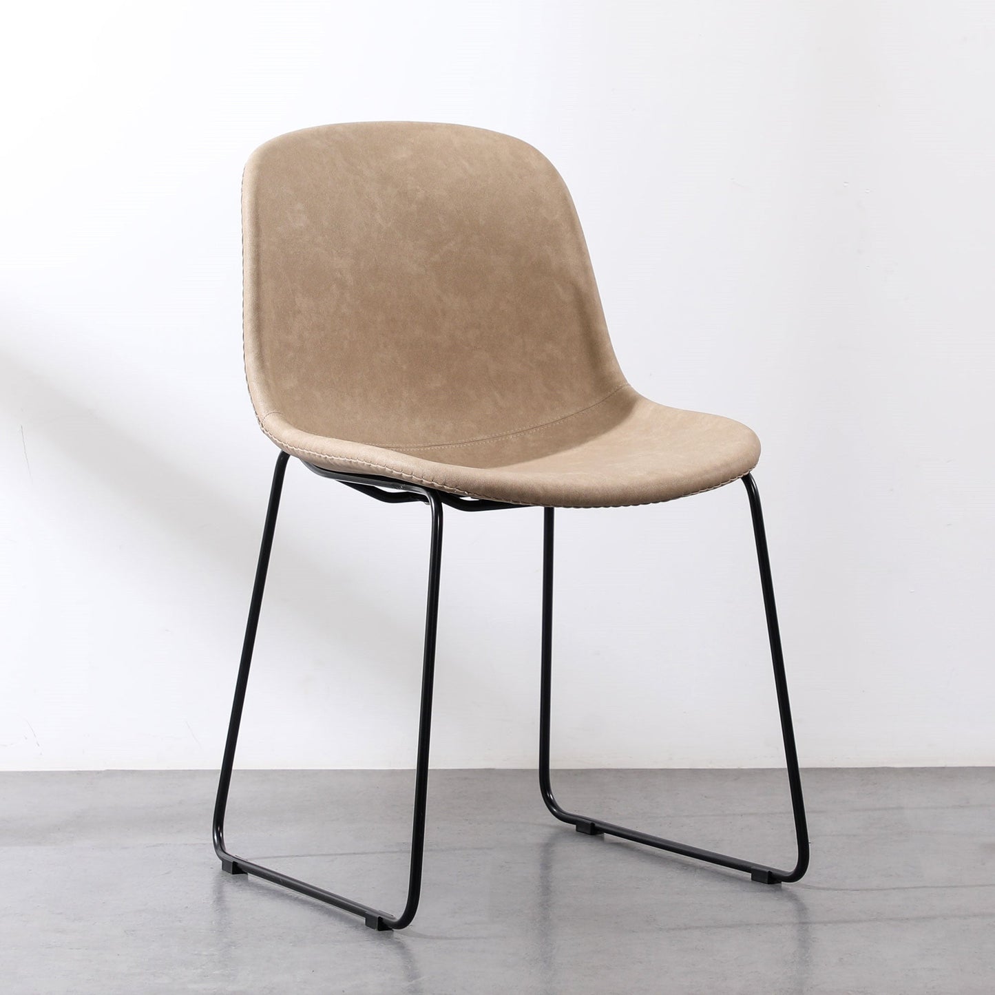 Industrial Style Side Chair Set Dining Room Side Chair Set with Metal Legs Off-White 1 Piece Clearhalo ' kitchen&dining_furn' 'Dining Chairs' 'Dining Tables & Seating' 'dining_chair' 'Furniture' 'furniture_dining_chair' 'Kitchen & Dining Furniture' 'kitchen' 3597073