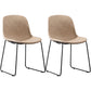 Industrial Style Side Chair Set Dining Room Side Chair Set with Metal Legs Off-White Set of 2 Clearhalo ' kitchen&dining_furn' 'Dining Chairs' 'Dining Tables & Seating' 'dining_chair' 'Furniture' 'furniture_dining_chair' 'Kitchen & Dining Furniture' 'kitchen' 3597074