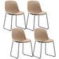 Industrial Style Side Chair Set Dining Room Side Chair Set with Metal Legs Off-White Set of 4 Clearhalo ' kitchen&dining_furn' 'Dining Chairs' 'Dining Tables & Seating' 'dining_chair' 'Furniture' 'furniture_dining_chair' 'Kitchen & Dining Furniture' 'kitchen' 3597075