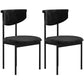 Contemporary Kitchen Black Dining Side Chair Metal Opening Back Dining Side Chair Black 2 Piece Set Clearhalo ' kitchen&dining_furn' 'Dining Chairs' 'Dining Tables & Seating' 'dining_chair' 'furn' 'furn_dining_chair' 'Furniture' 'furniture_dining_chair' 'Kitchen & Dining Furniture' 'kitchen' 3597077