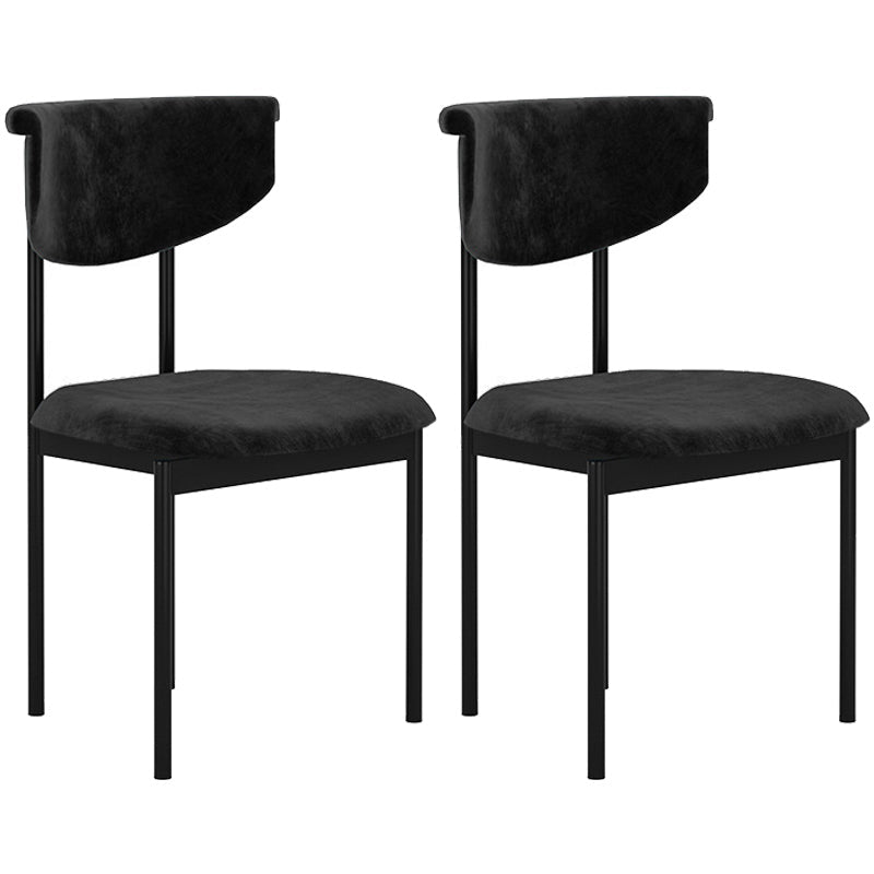 Contemporary Kitchen Black Dining Side Chair Metal Opening Back Dining Side Chair Black 2 Piece Set Clearhalo ' kitchen&dining_furn' 'Dining Chairs' 'Dining Tables & Seating' 'dining_chair' 'furn' 'furn_dining_chair' 'Furniture' 'furniture_dining_chair' 'Kitchen & Dining Furniture' 'kitchen' 3597077