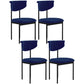 Contemporary Kitchen Black Dining Side Chair Metal Opening Back Dining Side Chair Dark Blue 4 Piece Set Clearhalo ' kitchen&dining_furn' 'Dining Chairs' 'Dining Tables & Seating' 'dining_chair' 'furn' 'furn_dining_chair' 'Furniture' 'furniture_dining_chair' 'Kitchen & Dining Furniture' 'kitchen' 3597085