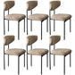 Contemporary Kitchen Black Dining Side Chair Metal Opening Back Dining Side Chair Khaki 6 Piece Set Clearhalo ' kitchen&dining_furn' 'Dining Chairs' 'Dining Tables & Seating' 'dining_chair' 'furn' 'furn_dining_chair' 'Furniture' 'furniture_dining_chair' 'Kitchen & Dining Furniture' 'kitchen' 3597093