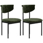 Contemporary Kitchen Black Dining Side Chair Metal Opening Back Dining Side Chair Blackish Green 2 Piece Set Clearhalo ' kitchen&dining_furn' 'Dining Chairs' 'Dining Tables & Seating' 'dining_chair' 'furn' 'furn_dining_chair' 'Furniture' 'furniture_dining_chair' 'Kitchen & Dining Furniture' 'kitchen' 3597094