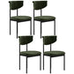 Contemporary Kitchen Black Dining Side Chair Metal Opening Back Dining Side Chair Blackish Green 4 Piece Set Clearhalo ' kitchen&dining_furn' 'Dining Chairs' 'Dining Tables & Seating' 'dining_chair' 'furn' 'furn_dining_chair' 'Furniture' 'furniture_dining_chair' 'Kitchen & Dining Furniture' 'kitchen' 3597097
