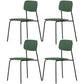 Industrial Dining Armless Chairs Plastic Open Back Side Chair with Metal Legs Green 4 Piece Set Clearhalo ' kitchen&dining_furn' 'Dining Chairs' 'Dining Tables & Seating' 'dining_chair' 'furn' 'furn_dining_chair' 'Furniture' 'furniture_dining_chair' 'Kitchen & Dining Furniture' 'kitchen' 3597106