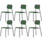 Industrial Dining Armless Chairs Plastic Open Back Side Chair with Metal Legs Green 6 Piece Set Clearhalo ' kitchen&dining_furn' 'Dining Chairs' 'Dining Tables & Seating' 'dining_chair' 'furn' 'furn_dining_chair' 'Furniture' 'furniture_dining_chair' 'Kitchen & Dining Furniture' 'kitchen' 3597107
