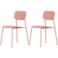 Industrial Dining Armless Chairs Plastic Open Back Side Chair with Metal Legs Pink 2 Piece Set Clearhalo ' kitchen&dining_furn' 'Dining Chairs' 'Dining Tables & Seating' 'dining_chair' 'furn' 'furn_dining_chair' 'Furniture' 'furniture_dining_chair' 'Kitchen & Dining Furniture' 'kitchen' 3597109