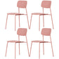 Industrial Dining Armless Chairs Plastic Open Back Side Chair with Metal Legs Pink 4 Piece Set Clearhalo ' kitchen&dining_furn' 'Dining Chairs' 'Dining Tables & Seating' 'dining_chair' 'furn' 'furn_dining_chair' 'Furniture' 'furniture_dining_chair' 'Kitchen & Dining Furniture' 'kitchen' 3597111