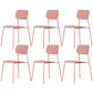 Industrial Dining Armless Chairs Plastic Open Back Side Chair with Metal Legs Pink 6 Piece Set Clearhalo ' kitchen&dining_furn' 'Dining Chairs' 'Dining Tables & Seating' 'dining_chair' 'furn' 'furn_dining_chair' 'Furniture' 'furniture_dining_chair' 'Kitchen & Dining Furniture' 'kitchen' 3597113