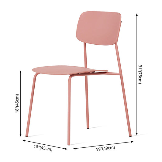 Industrial Dining Armless Chairs Plastic Open Back Side Chair with Metal Legs Clearhalo ' kitchen&dining_furn' 'Dining Chairs' 'Dining Tables & Seating' 'dining_chair' 'furn' 'furn_dining_chair' 'Furniture' 'furniture_dining_chair' 'Kitchen & Dining Furniture' 'kitchen' 3597119