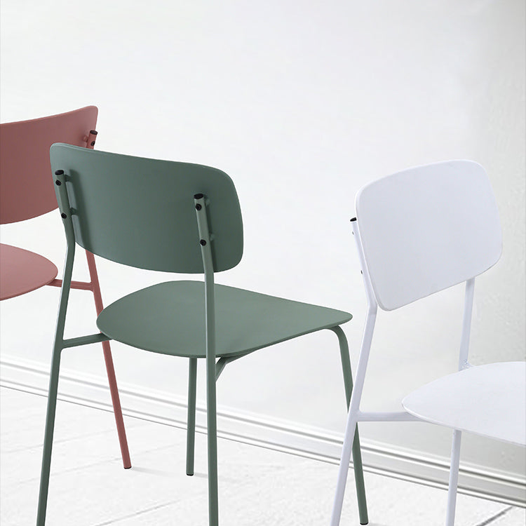 Industrial Dining Armless Chairs Plastic Open Back Side Chair with Metal Legs Clearhalo ' kitchen&dining_furn' 'Dining Chairs' 'Dining Tables & Seating' 'dining_chair' 'furn' 'furn_dining_chair' 'Furniture' 'furniture_dining_chair' 'Kitchen & Dining Furniture' 'kitchen' 3597121