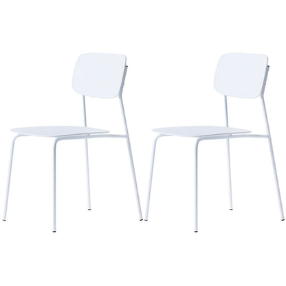 Industrial Dining Armless Chairs Plastic Open Back Side Chair with Metal Legs White 2 Piece Set Clearhalo ' kitchen&dining_furn' 'Dining Chairs' 'Dining Tables & Seating' 'dining_chair' 'furn' 'furn_dining_chair' 'Furniture' 'furniture_dining_chair' 'Kitchen & Dining Furniture' 'kitchen' 3597122