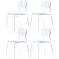 Industrial Dining Armless Chairs Plastic Open Back Side Chair with Metal Legs White 4 Piece Set Clearhalo ' kitchen&dining_furn' 'Dining Chairs' 'Dining Tables & Seating' 'dining_chair' 'furn' 'furn_dining_chair' 'Furniture' 'furniture_dining_chair' 'Kitchen & Dining Furniture' 'kitchen' 3597124