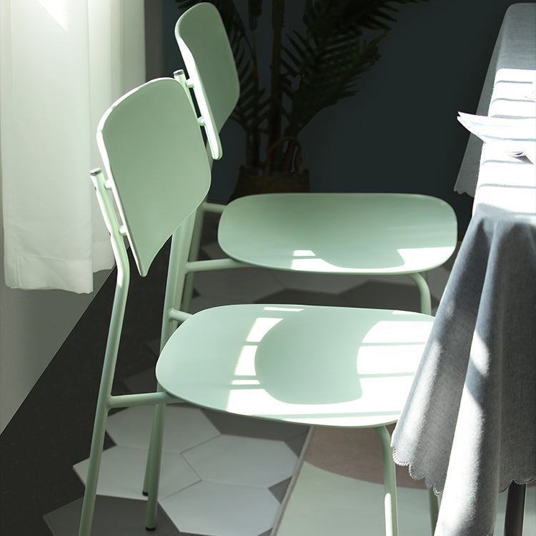 Industrial Dining Armless Chairs Plastic Open Back Side Chair with Metal Legs Clearhalo ' kitchen&dining_furn' 'Dining Chairs' 'Dining Tables & Seating' 'dining_chair' 'furn' 'furn_dining_chair' 'Furniture' 'furniture_dining_chair' 'Kitchen & Dining Furniture' 'kitchen' 3597125