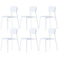 Industrial Dining Armless Chairs Plastic Open Back Side Chair with Metal Legs White 6 Piece Set Clearhalo ' kitchen&dining_furn' 'Dining Chairs' 'Dining Tables & Seating' 'dining_chair' 'furn' 'furn_dining_chair' 'Furniture' 'furniture_dining_chair' 'Kitchen & Dining Furniture' 'kitchen' 3597126