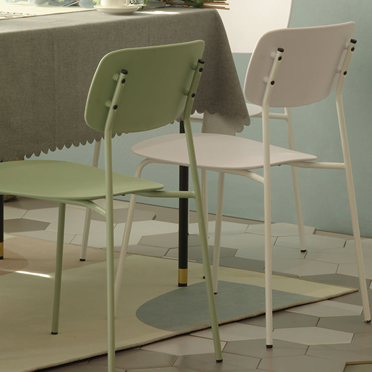 Industrial Dining Armless Chairs Plastic Open Back Side Chair with Metal Legs Clearhalo ' kitchen&dining_furn' 'Dining Chairs' 'Dining Tables & Seating' 'dining_chair' 'furn' 'furn_dining_chair' 'Furniture' 'furniture_dining_chair' 'Kitchen & Dining Furniture' 'kitchen' 3597132