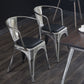 Industrial Dining Arm Chair Slat Back Side Chair with 4 Metal Legs for Home Use Silver Leather 2 Piece Set Clearhalo ' kitchen&dining_furn' 'Dining Chairs' 'Dining Tables & Seating' 'dining_chair' 'furn' 'furn_dining_chair' 'Furniture' 'furniture_dining_chair' 'Kitchen & Dining Furniture' 'kitchen' 3597133