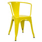 Industrial Dining Arm Chair Slat Back Side Chair with 4 Metal Legs for Home Use Yellow Metal 1 Piece Clearhalo ' kitchen&dining_furn' 'Dining Chairs' 'Dining Tables & Seating' 'dining_chair' 'furn' 'furn_dining_chair' 'Furniture' 'furniture_dining_chair' 'Kitchen & Dining Furniture' 'kitchen' 3597134
