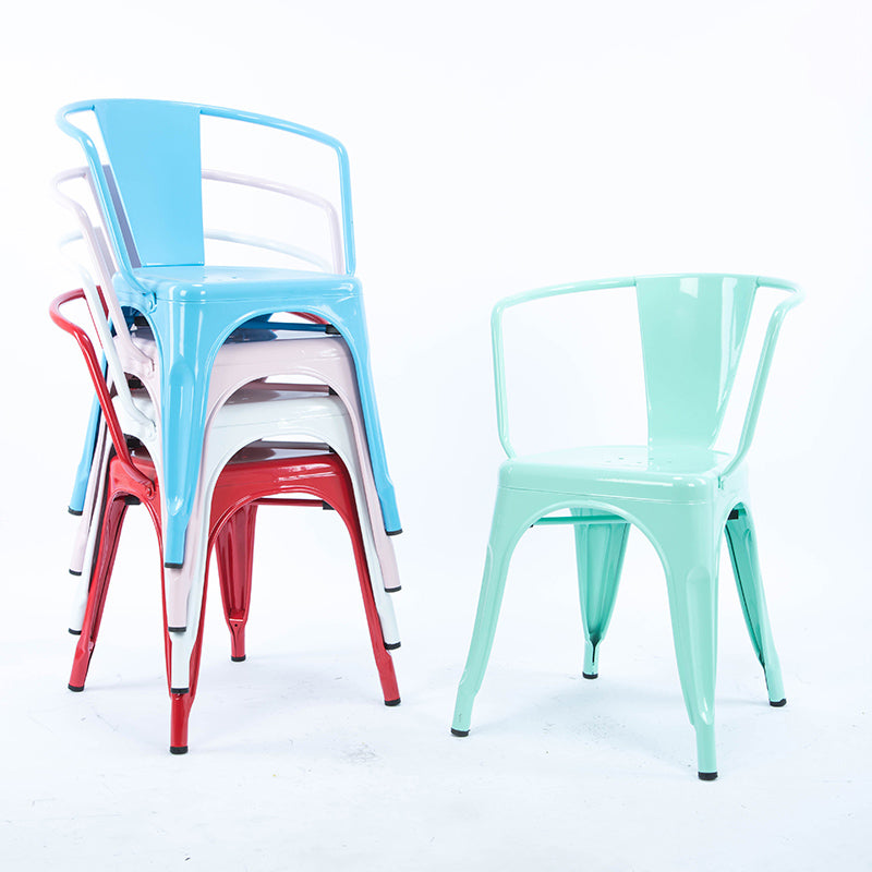 Industrial Dining Arm Chair Slat Back Side Chair with 4 Metal Legs for Home Use Clearhalo ' kitchen&dining_furn' 'Dining Chairs' 'Dining Tables & Seating' 'dining_chair' 'furn' 'furn_dining_chair' 'Furniture' 'furniture_dining_chair' 'Kitchen & Dining Furniture' 'kitchen' 3597138