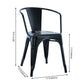 Industrial Dining Arm Chair Slat Back Side Chair with 4 Metal Legs for Home Use Clearhalo ' kitchen&dining_furn' 'Dining Chairs' 'Dining Tables & Seating' 'dining_chair' 'furn' 'furn_dining_chair' 'Furniture' 'furniture_dining_chair' 'Kitchen & Dining Furniture' 'kitchen' 3597143