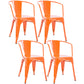 Industrial Dining Arm Chair Slat Back Side Chair with 4 Metal Legs for Home Use Orange Metal 4 Piece Set Clearhalo ' kitchen&dining_furn' 'Dining Chairs' 'Dining Tables & Seating' 'dining_chair' 'furn' 'furn_dining_chair' 'Furniture' 'furniture_dining_chair' 'Kitchen & Dining Furniture' 'kitchen' 3597144