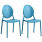 Contemporary Armless Plastic Dining Chairs Open Back Dining Side Chair for Home Use Blue 2 Piece Set Clearhalo ' kitchen&dining_furn' 'Dining Chairs' 'Dining Tables & Seating' 'dining_chair' 'furn' 'furn_dining_chair' 'Furniture' 'furniture_dining_chair' 'Kitchen & Dining Furniture' 'kitchen' 3597163