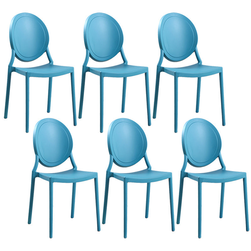 Contemporary Armless Plastic Dining Chairs Open Back Dining Side Chair for Home Use Blue 6 Piece Set Clearhalo ' kitchen&dining_furn' 'Dining Chairs' 'Dining Tables & Seating' 'dining_chair' 'furn' 'furn_dining_chair' 'Furniture' 'furniture_dining_chair' 'Kitchen & Dining Furniture' 'kitchen' 3597167