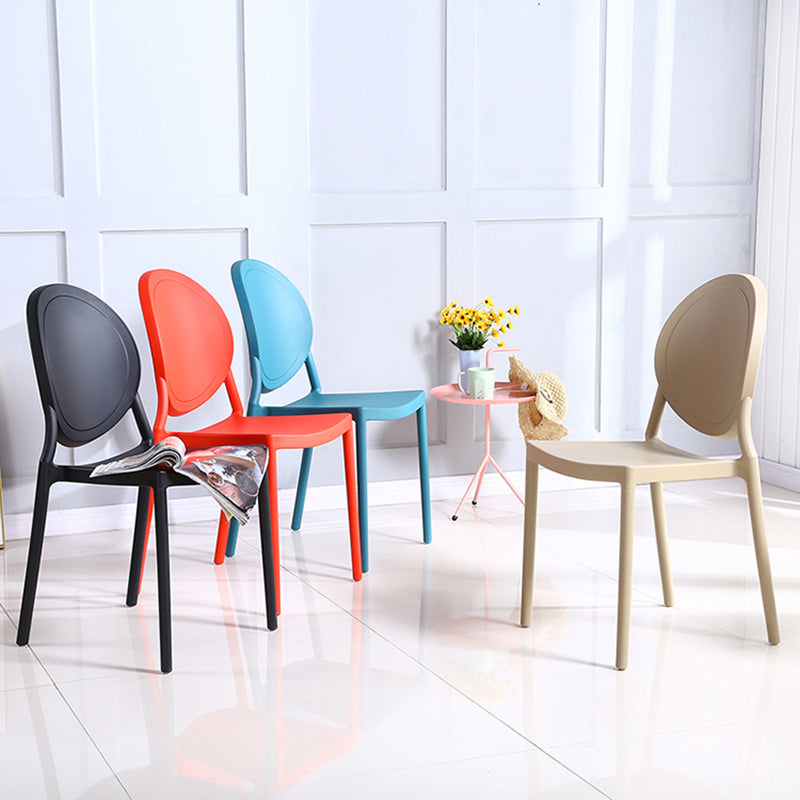Contemporary Armless Plastic Dining Chairs Open Back Dining Side Chair for Home Use Clearhalo ' kitchen&dining_furn' 'Dining Chairs' 'Dining Tables & Seating' 'dining_chair' 'furn' 'furn_dining_chair' 'Furniture' 'furniture_dining_chair' 'Kitchen & Dining Furniture' 'kitchen' 3597169