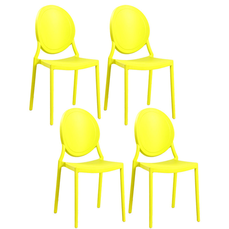 Contemporary Armless Plastic Dining Chairs Open Back Dining Side Chair for Home Use Ginger 4 Piece Set Clearhalo ' kitchen&dining_furn' 'Dining Chairs' 'Dining Tables & Seating' 'dining_chair' 'furn' 'furn_dining_chair' 'Furniture' 'furniture_dining_chair' 'Kitchen & Dining Furniture' 'kitchen' 3597170