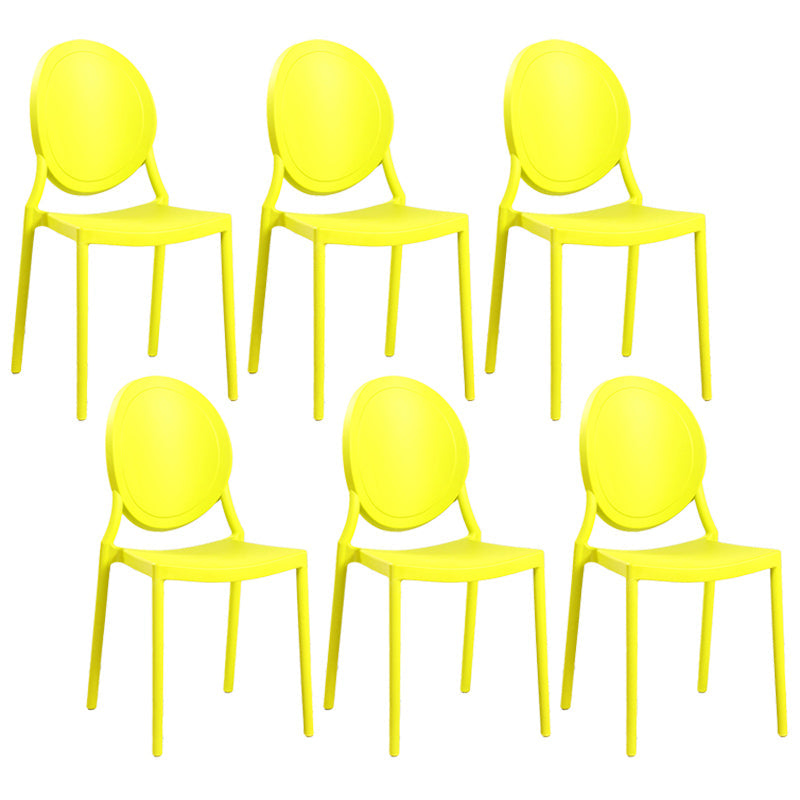 Contemporary Armless Plastic Dining Chairs Open Back Dining Side Chair for Home Use Ginger 6 Piece Set Clearhalo ' kitchen&dining_furn' 'Dining Chairs' 'Dining Tables & Seating' 'dining_chair' 'furn' 'furn_dining_chair' 'Furniture' 'furniture_dining_chair' 'Kitchen & Dining Furniture' 'kitchen' 3597172