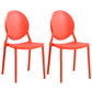 Contemporary Armless Plastic Dining Chairs Open Back Dining Side Chair for Home Use Burgundy 2 Piece Set Clearhalo ' kitchen&dining_furn' 'Dining Chairs' 'Dining Tables & Seating' 'dining_chair' 'furn' 'furn_dining_chair' 'Furniture' 'furniture_dining_chair' 'Kitchen & Dining Furniture' 'kitchen' 3597174