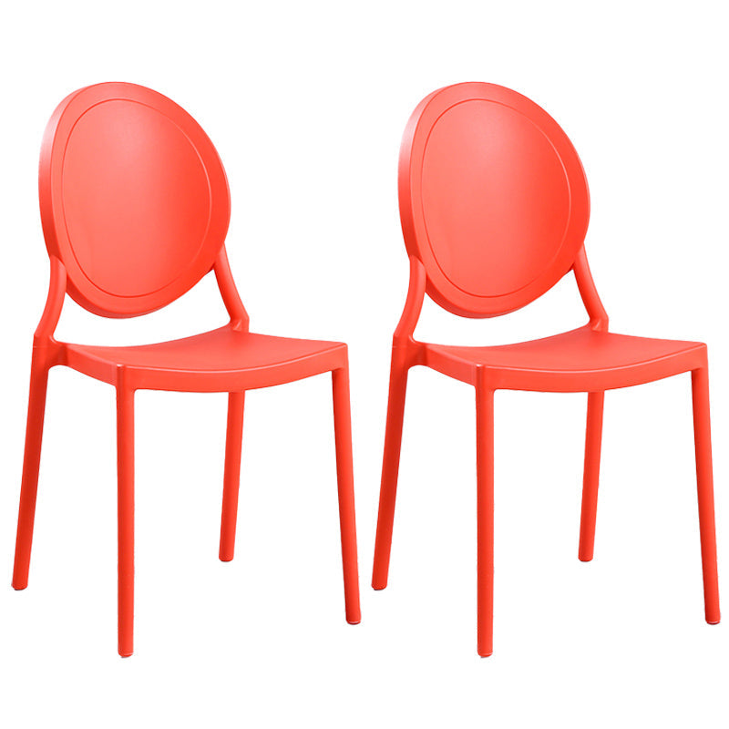 Contemporary Armless Plastic Dining Chairs Open Back Dining Side Chair for Home Use Burgundy 2 Piece Set Clearhalo ' kitchen&dining_furn' 'Dining Chairs' 'Dining Tables & Seating' 'dining_chair' 'furn' 'furn_dining_chair' 'Furniture' 'furniture_dining_chair' 'Kitchen & Dining Furniture' 'kitchen' 3597174